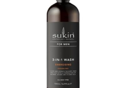 Sukin Ανδρικό Καθαριστικό Τόνωσης Για Σώμα-Μαλλιά-Πρόσωπο 500ml